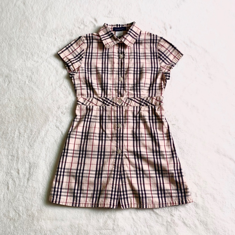 Burberry Collar Vintage Check Cotton Dress button down